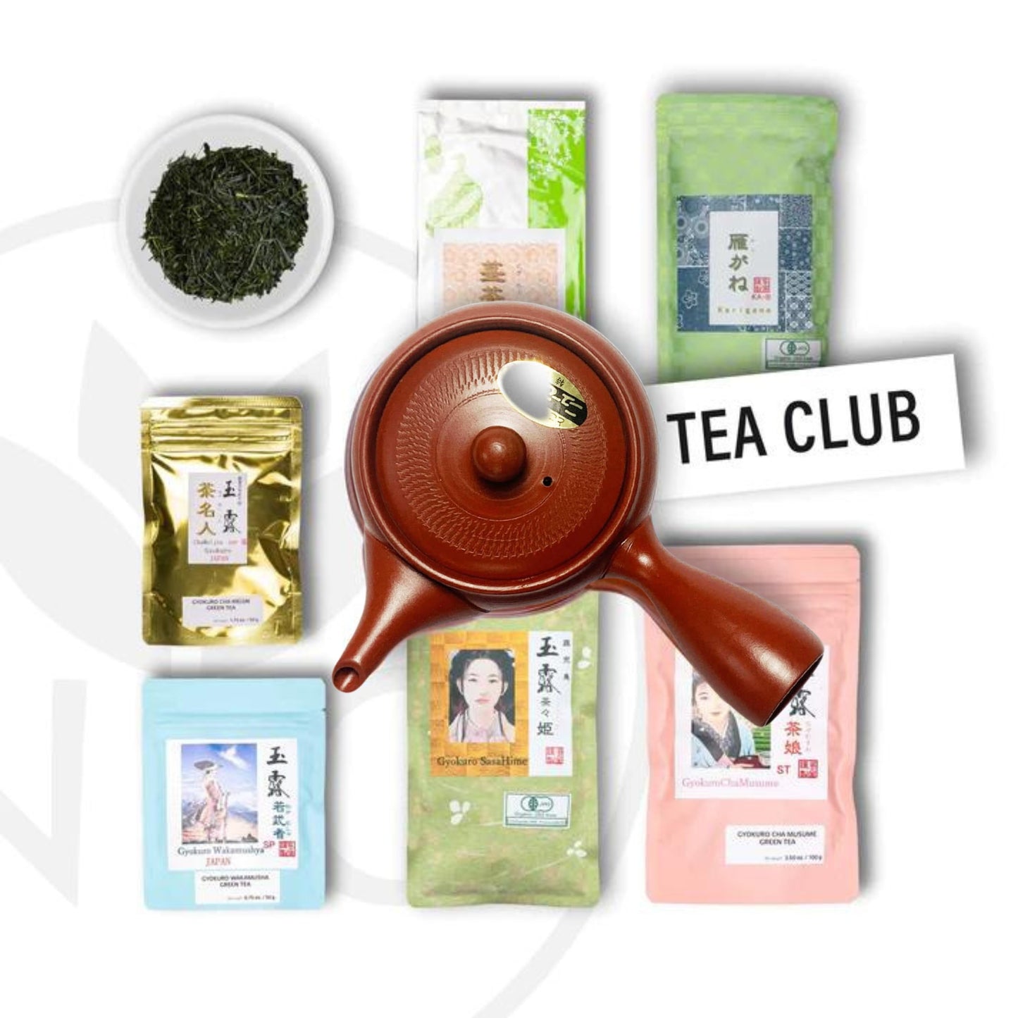 předplatné japonského čaje s bezplatným červeným kyusu