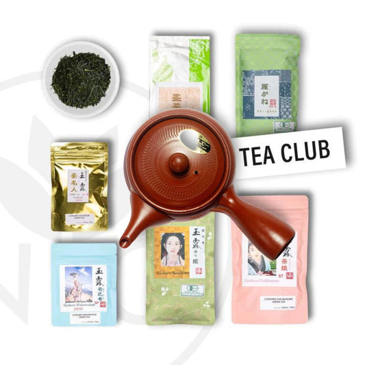 předplatné japonského čaje s bezplatným červeným kyusu