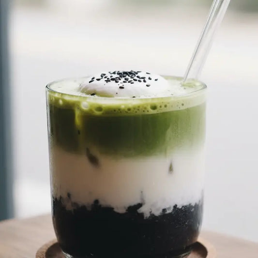 blackberry matcha latte