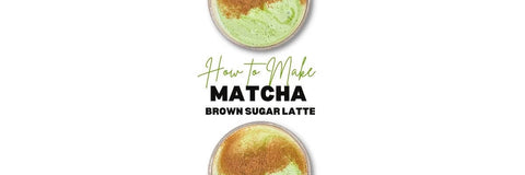 matcha latte z hnědého cukru