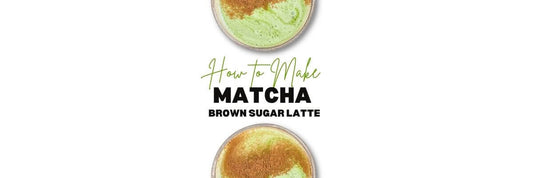 matcha latte z hnědého cukru