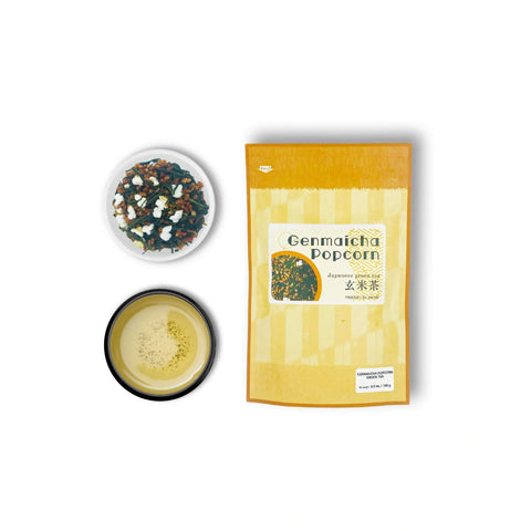Zelený čaj Genmaicha s popcornem